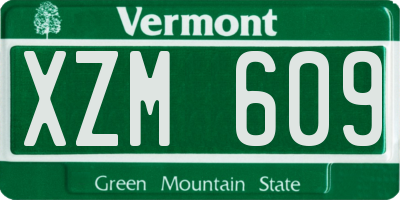 VT license plate XZM609