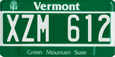 VT license plate XZM612
