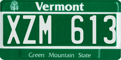 VT license plate XZM613