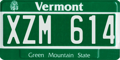 VT license plate XZM614