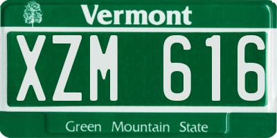 VT license plate XZM616
