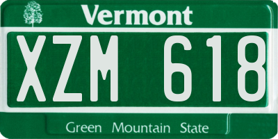 VT license plate XZM618