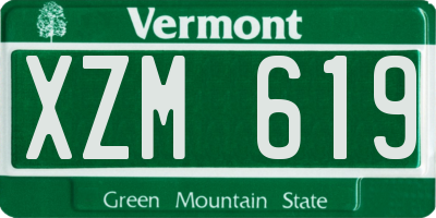 VT license plate XZM619