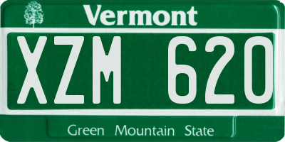 VT license plate XZM620