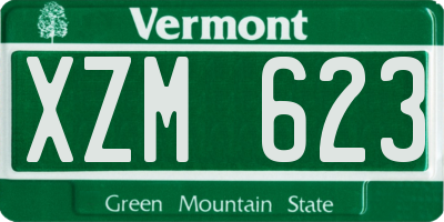 VT license plate XZM623