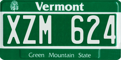 VT license plate XZM624