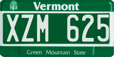 VT license plate XZM625