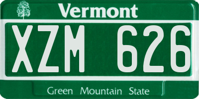 VT license plate XZM626