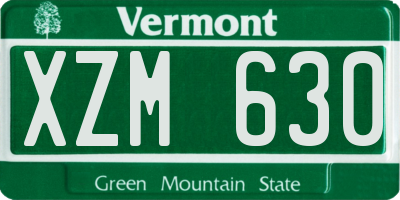 VT license plate XZM630