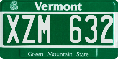 VT license plate XZM632