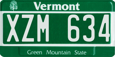 VT license plate XZM634