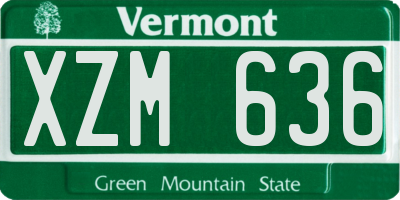 VT license plate XZM636