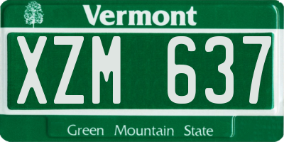 VT license plate XZM637