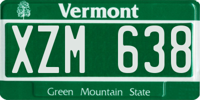 VT license plate XZM638