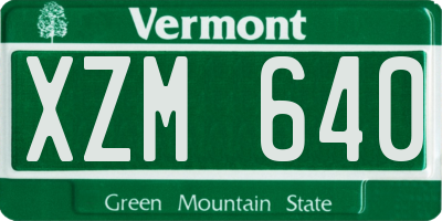 VT license plate XZM640