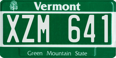 VT license plate XZM641