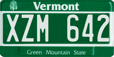 VT license plate XZM642