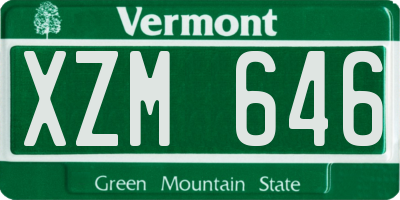 VT license plate XZM646