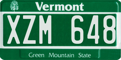 VT license plate XZM648