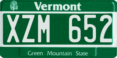 VT license plate XZM652