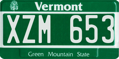 VT license plate XZM653