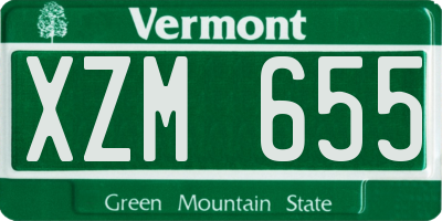 VT license plate XZM655