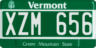 VT license plate XZM656