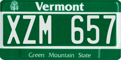 VT license plate XZM657