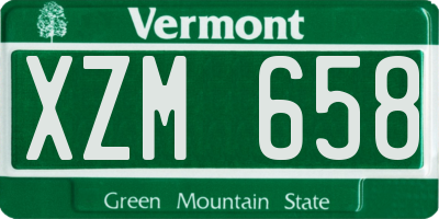 VT license plate XZM658