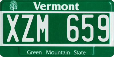 VT license plate XZM659