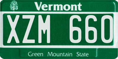 VT license plate XZM660