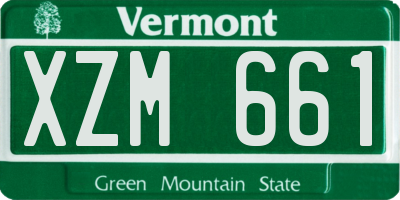 VT license plate XZM661