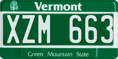 VT license plate XZM663