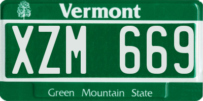 VT license plate XZM669