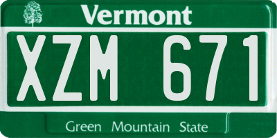 VT license plate XZM671