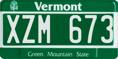 VT license plate XZM673