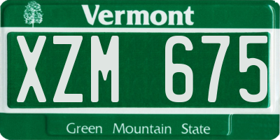 VT license plate XZM675