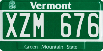 VT license plate XZM676