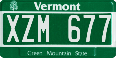 VT license plate XZM677
