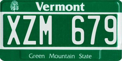 VT license plate XZM679
