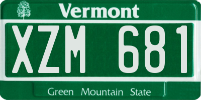 VT license plate XZM681