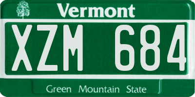 VT license plate XZM684