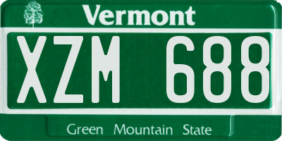 VT license plate XZM688