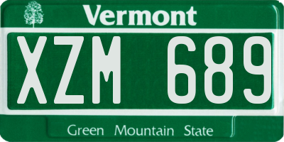 VT license plate XZM689