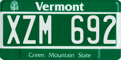VT license plate XZM692