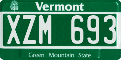 VT license plate XZM693