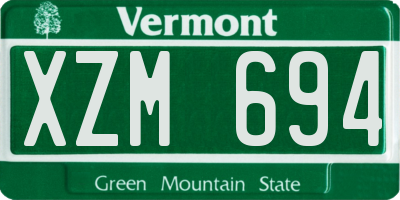 VT license plate XZM694