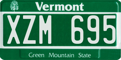 VT license plate XZM695