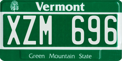 VT license plate XZM696