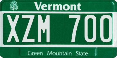 VT license plate XZM700
